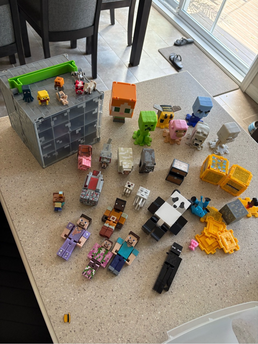 Minecraft Mini Figure Collector Case Storage Display Cube Box Gray Mattel